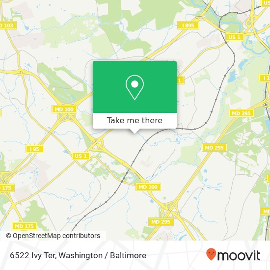 Mapa de 6522 Ivy Ter, Elkridge, MD 21075