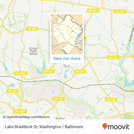 Mapa de Lake Braddock Dr, Burke, VA 22015