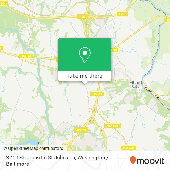 Mapa de 3719,St Johns Ln St Johns Ln, Ellicott City, MD 21042