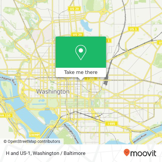 H and US-1, Washington, DC 20001 map