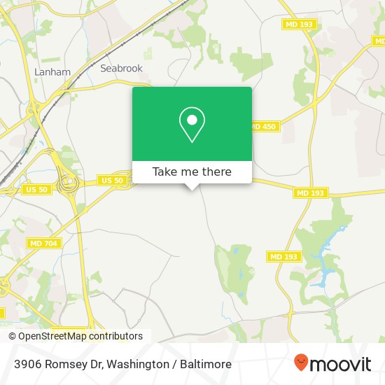 Mapa de 3906 Romsey Dr, Bowie, MD 20721