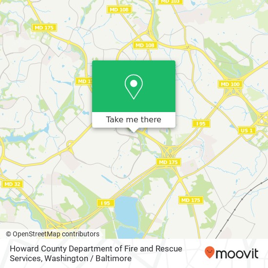 Howard County Department of Fire and Rescue Services map