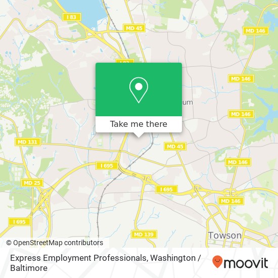 Mapa de Express Employment Professionals, 515 Towson Ave