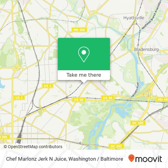 Mapa de Chef Marlonz Jerk N Juice, 2619 Evarts St NE