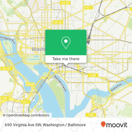 Mapa de 690 Virginia Ave SW, Washington, DC 20024