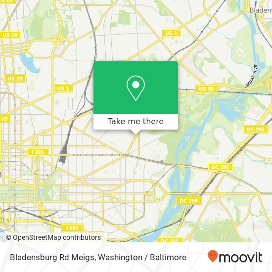 Mapa de Bladensburg Rd Meigs, Washington, DC 20002