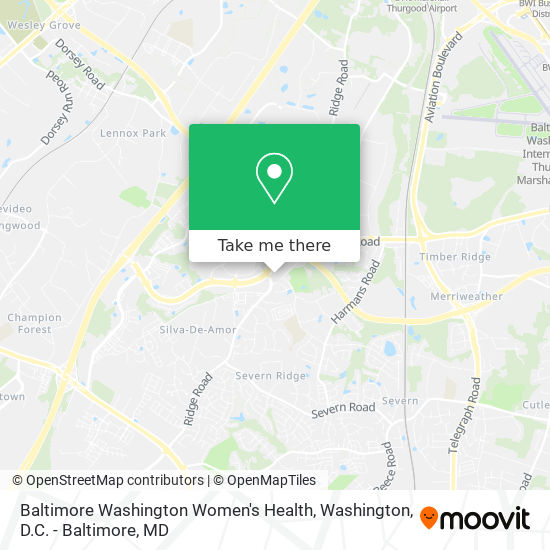Baltimore Washington Women's Health map