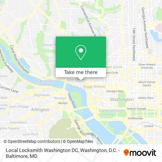 Mapa de Local Locksmith Washington DC