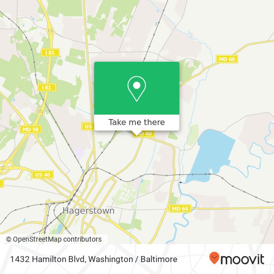 Mapa de 1432 Hamilton Blvd, Hagerstown, MD 21742