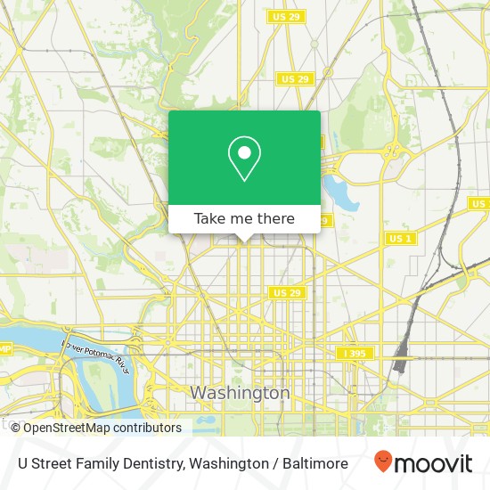 U Street Family Dentistry, 1515 U St NW map