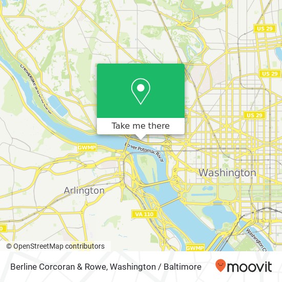 Mapa de Berline Corcoran & Rowe, 1000 Potomac St NW