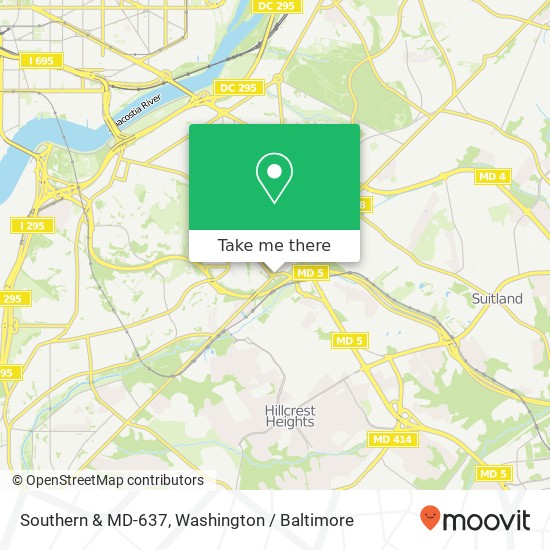 Southern & MD-637, Temple Hills, MD 20748 map