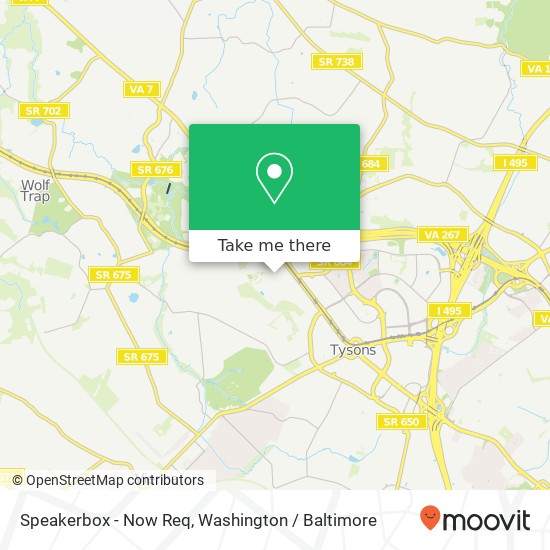 Mapa de Speakerbox - Now Req, 8603 Westwood Center Dr