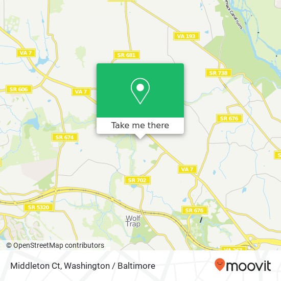 Mapa de Middleton Ct, Vienna, VA 22182