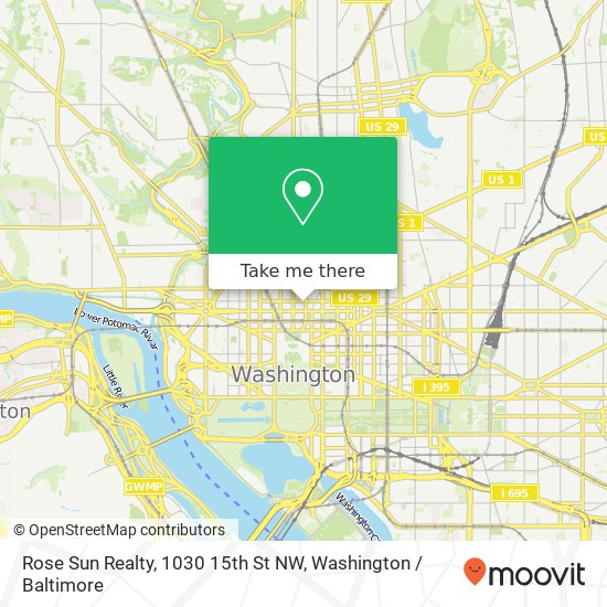 Mapa de Rose Sun Realty, 1030 15th St NW