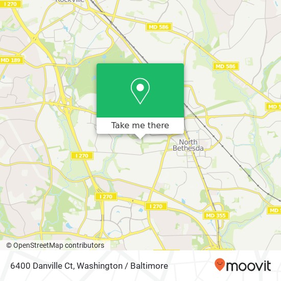 Mapa de 6400 Danville Ct, Rockville, MD 20852