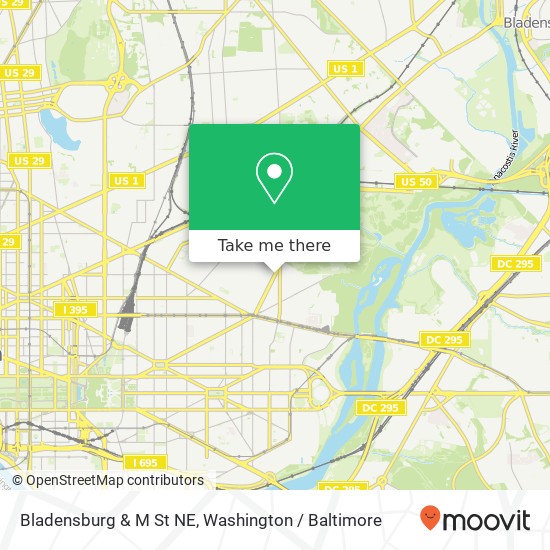 Mapa de Bladensburg & M St NE, Washington, DC 20002