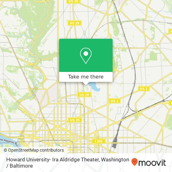 Howard University- Ira Aldridge Theater, 2455 6th St NW map