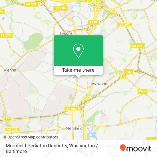 Mapa de Merrifield Pediatric Dentistry, 2301 Gallows Rd