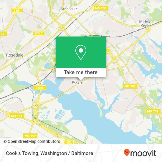 Mapa de Cook's Towing, Eastern Blvd