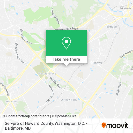 Servpro of Howard County map