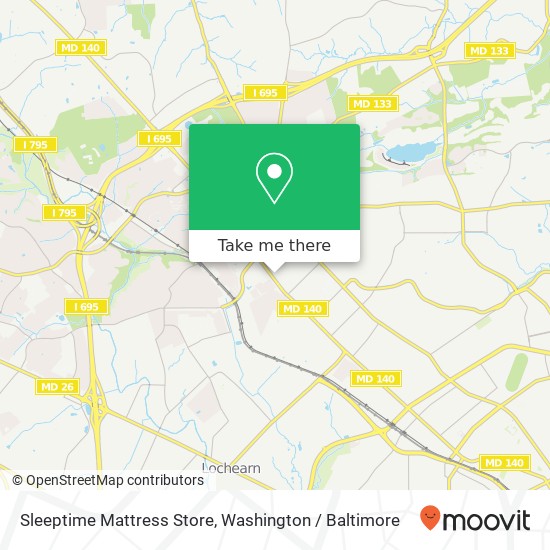 Mapa de Sleeptime Mattress Store, 303 Reisterstown Rd