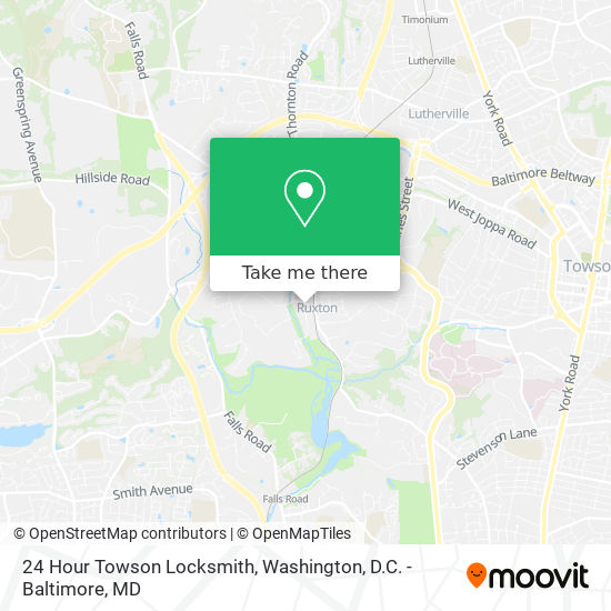 24 Hour Towson Locksmith map