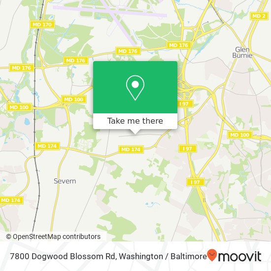 Mapa de 7800 Dogwood Blossom Rd, Severn, MD 21144