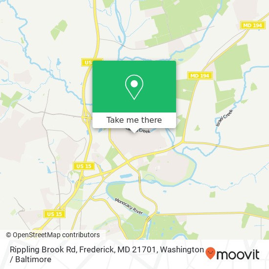 Mapa de Rippling Brook Rd, Frederick, MD 21701