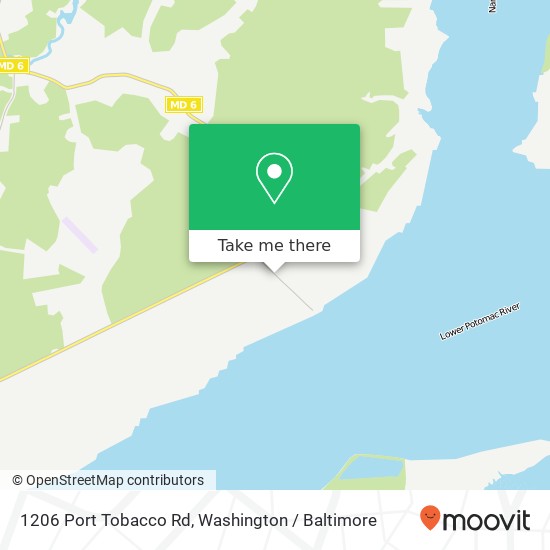 Mapa de 1206 Port Tobacco Rd, Nanjemoy, MD 20662