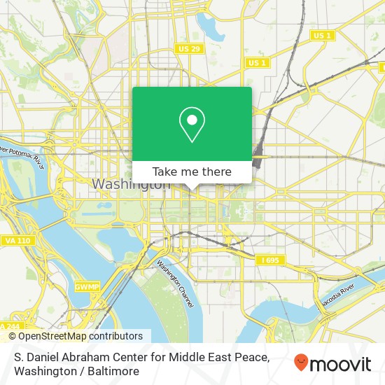 Mapa de S. Daniel Abraham Center for Middle East Peace, 633 Pennsylvania Ave NW