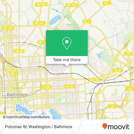 Mapa de Potomac St, Baltimore, MD 21213