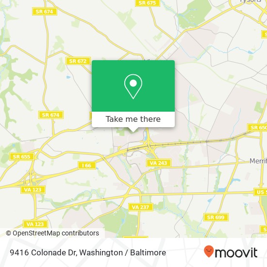 9416 Colonade Dr, Vienna, VA 22181 map