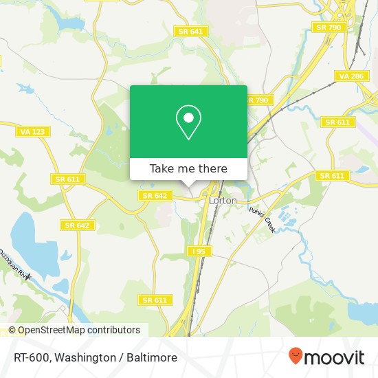 Mapa de RT-600, Lorton, VA 22079