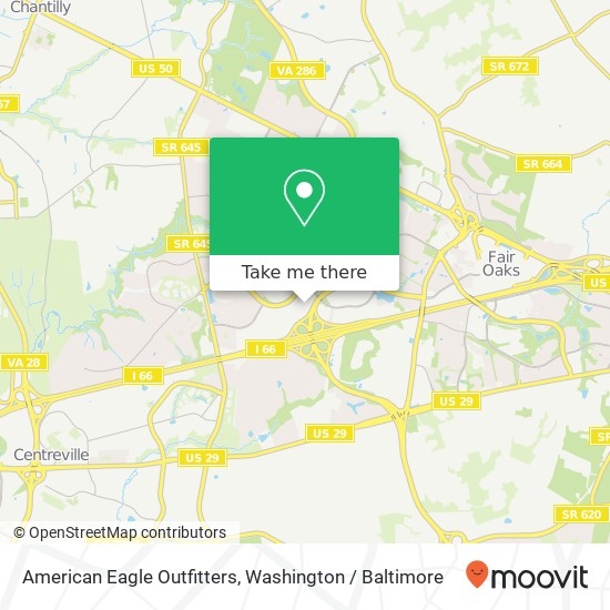 American Eagle Outfitters, Fair Lakes Shopping Ctr map