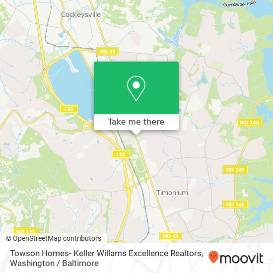 Mapa de Towson Homes- Keller Willams Excellence Realtors, 2331 York Rd