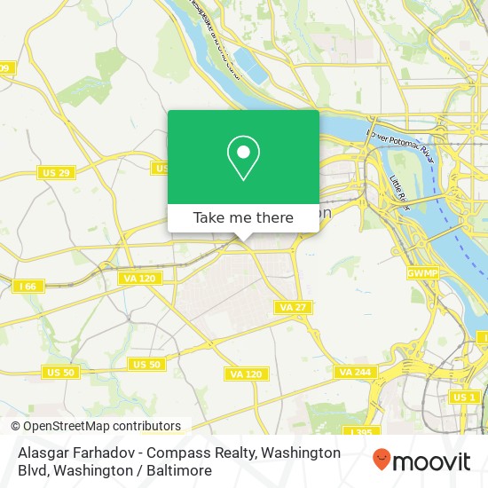 Mapa de Alasgar Farhadov - Compass Realty, Washington Blvd