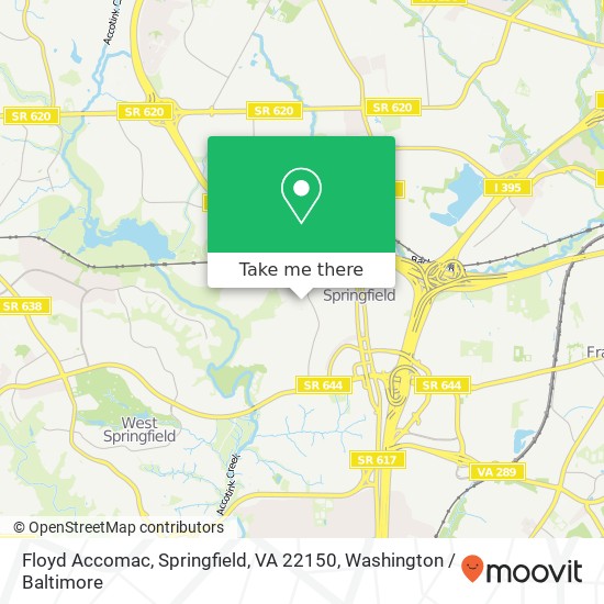 Mapa de Floyd Accomac, Springfield, VA 22150