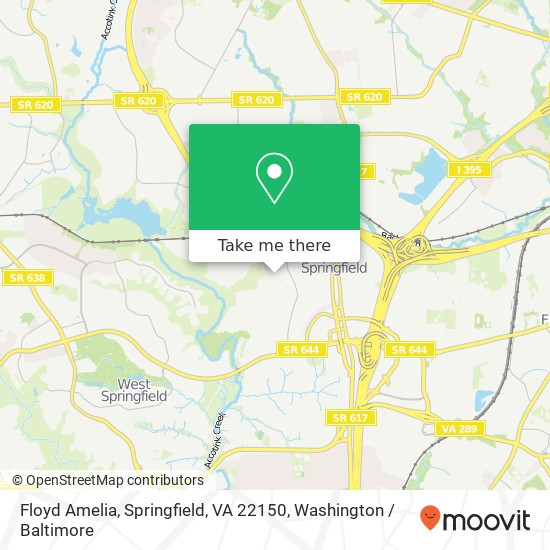 Mapa de Floyd Amelia, Springfield, VA 22150