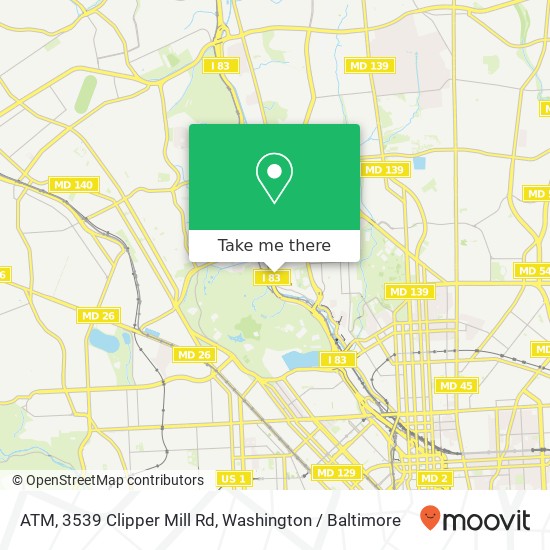 ATM, 3539 Clipper Mill Rd map