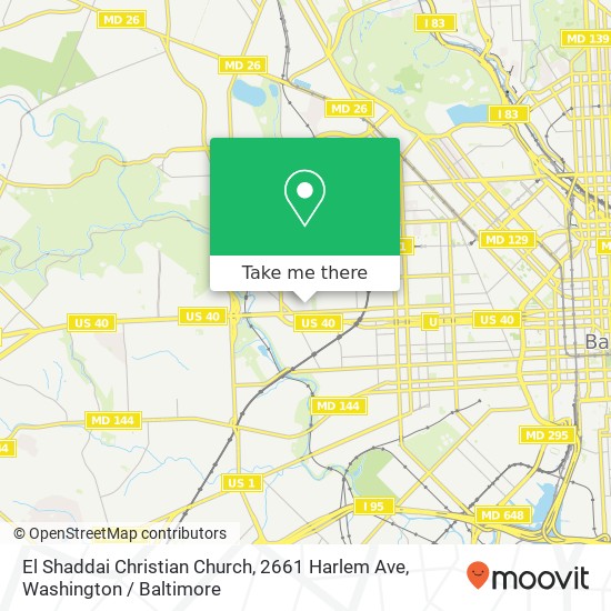 Mapa de El Shaddai Christian Church, 2661 Harlem Ave