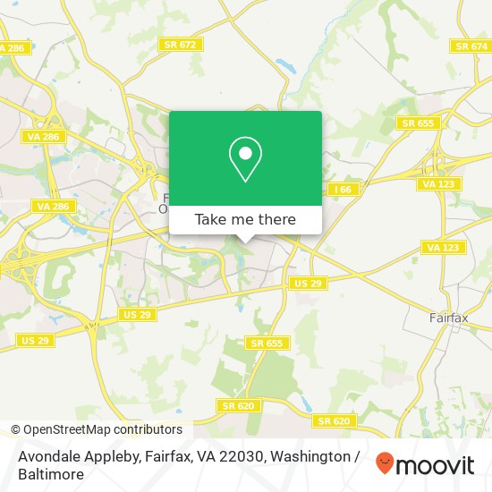 Mapa de Avondale Appleby, Fairfax, VA 22030