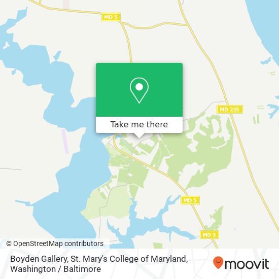 Mapa de Boyden Gallery, St. Mary's College of Maryland