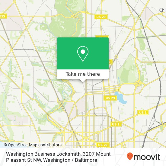 Mapa de Washington Business Locksmith, 3207 Mount Pleasant St NW