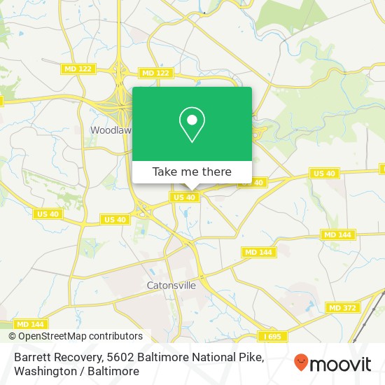 Mapa de Barrett Recovery, 5602 Baltimore National Pike