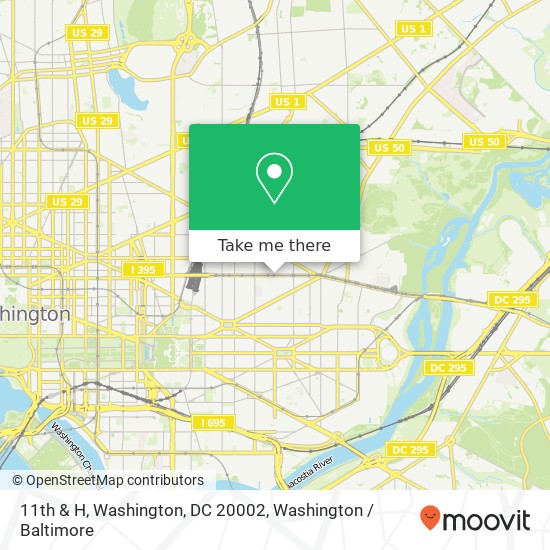 Mapa de 11th & H, Washington, DC 20002