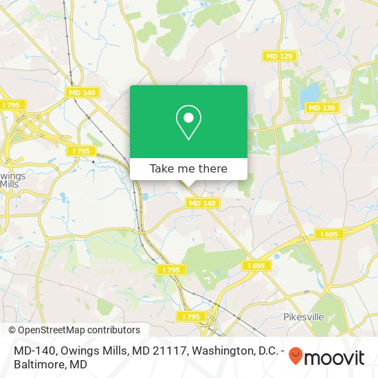 Mapa de MD-140, Owings Mills, MD 21117