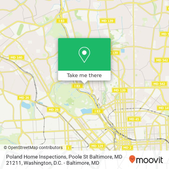 Mapa de Poland Home Inspections, Poole St Baltimore, MD 21211