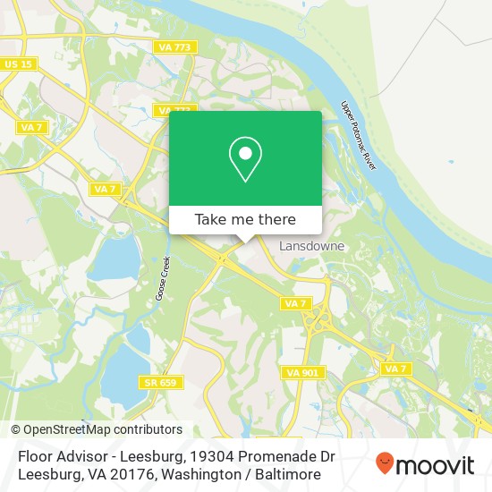 Mapa de Floor Advisor - Leesburg, 19304 Promenade Dr Leesburg, VA 20176