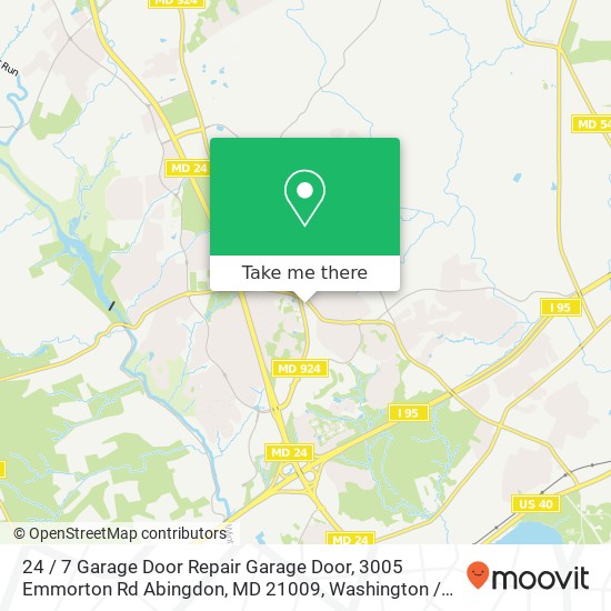 24 / 7 Garage Door Repair Garage Door, 3005 Emmorton Rd Abingdon, MD 21009 map